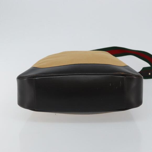 GUCCI Bamboo Web Sherry Line Bag Canvas 2way Beige 001 4058 1705 Auth 142842 - Picture 5 of 16